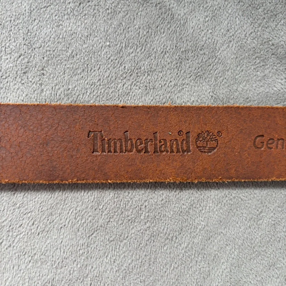 Timberland Boy Brown Genuine Leather Belt Size 22-24 Cognac Gunmetal Buckle